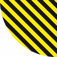 Podlahová značka před dveře – černé/žluté pruhy, 120 × 120 cm